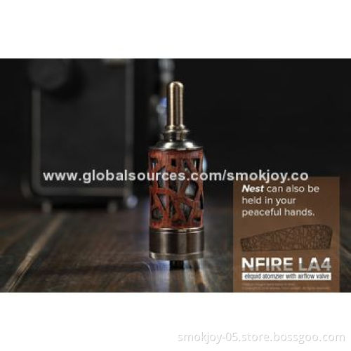 Smokjoy N Fire LA3/LA4 Wooden Atomizers with 2.5mL Capacity, OEM Orders Available